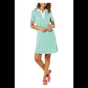 Lacey Chabert French Terry Polo Dress Breeze Ditsy - Regular